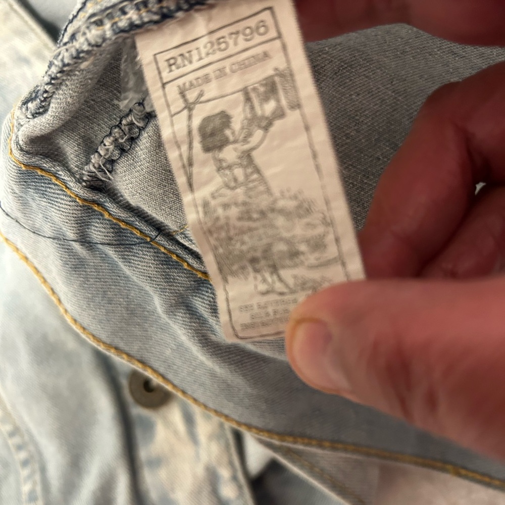 Rolling Paper light washed denim Jean Vest Mens Size M - Picture 7 of 7